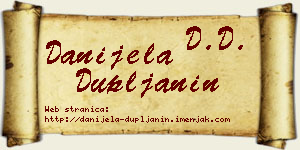 Danijela Dupljanin vizit kartica